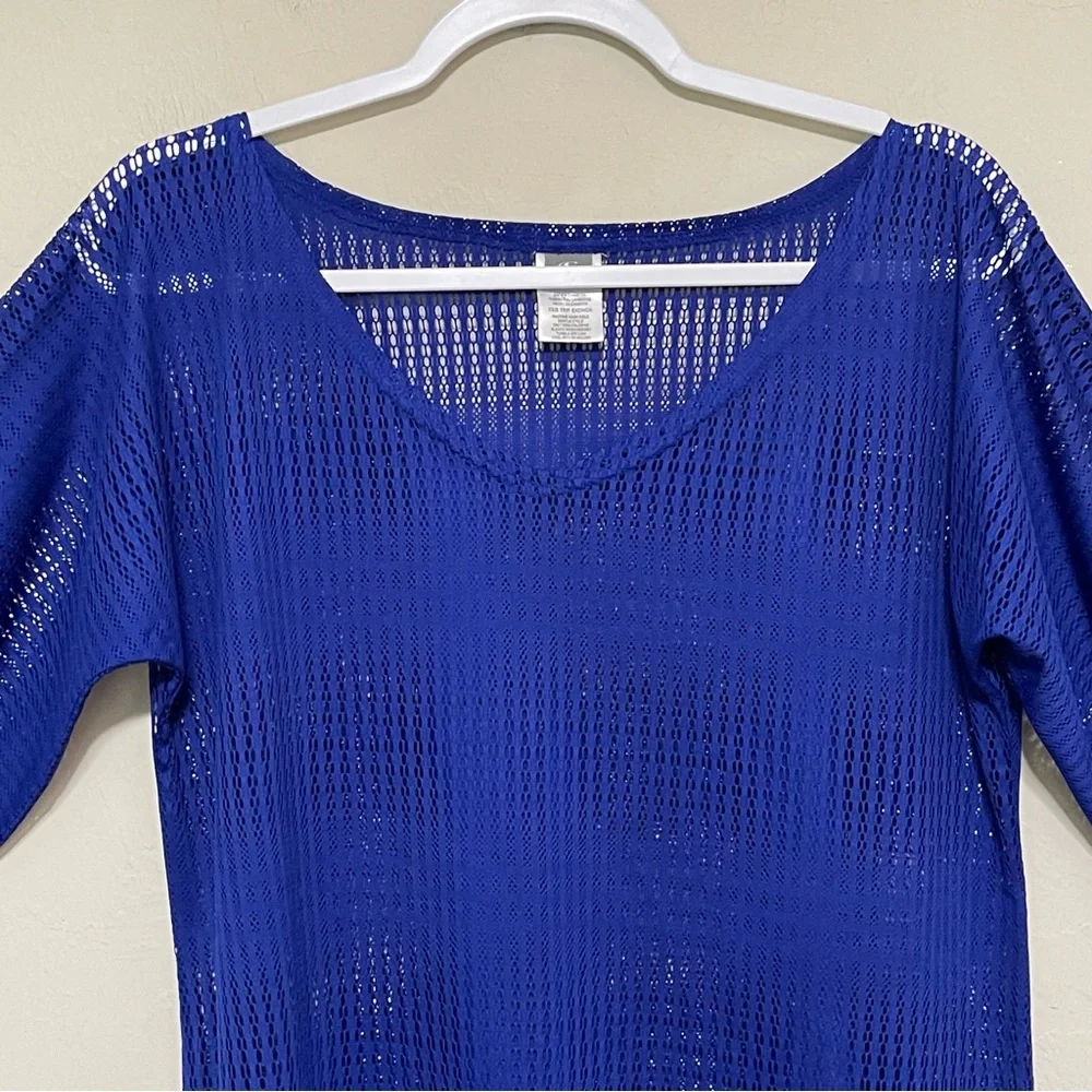 O'Neill Mesh Cover Up Mini Dress Beach Vacation Pool Resort Royal Blue Size XS/S